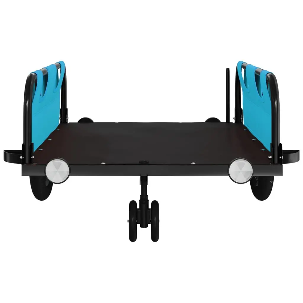 Bike Trailer Cargo Cart Bicycle Transport Blue Oxford Fabric Iron Frame