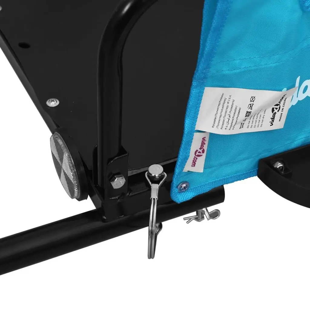 Bike Trailer Cargo Cart Bicycle Transport Blue Oxford Fabric Iron Frame