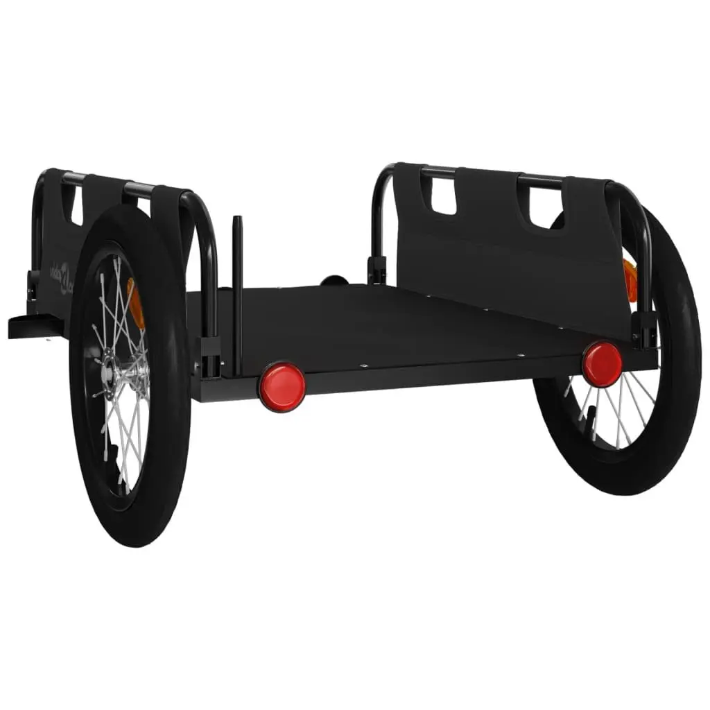 Bike Trailer Cargo Transport Black Oxford Fabric Iron Frame