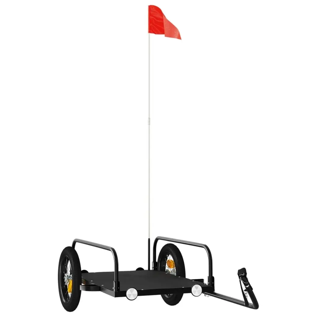Bike Trailer Black Iron Heavy Duty Cargo Cart Bicycle Hauling Transporting Goods