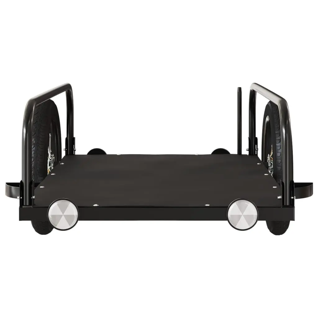 Bike Trailer Black Iron Heavy Duty Cargo Cart Bicycle Hauling Transporting Goods