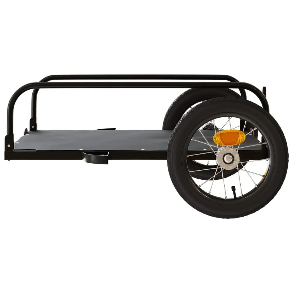 Bike Trailer Black Iron Heavy Duty Cargo Cart Bicycle Hauling Transporting Goods
