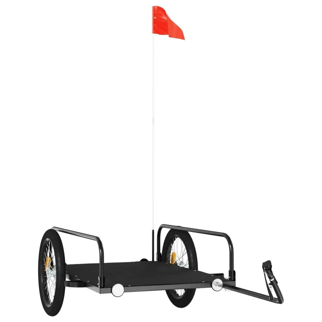 Bike Trailer Cargo Cart Heavy Duty Iron Black 135x70x37cm