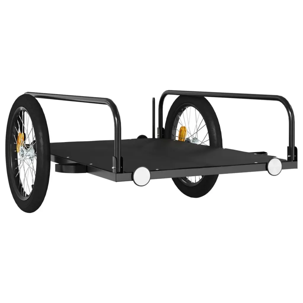 Bike Trailer Cargo Cart Heavy Duty Iron Black 135x70x37cm