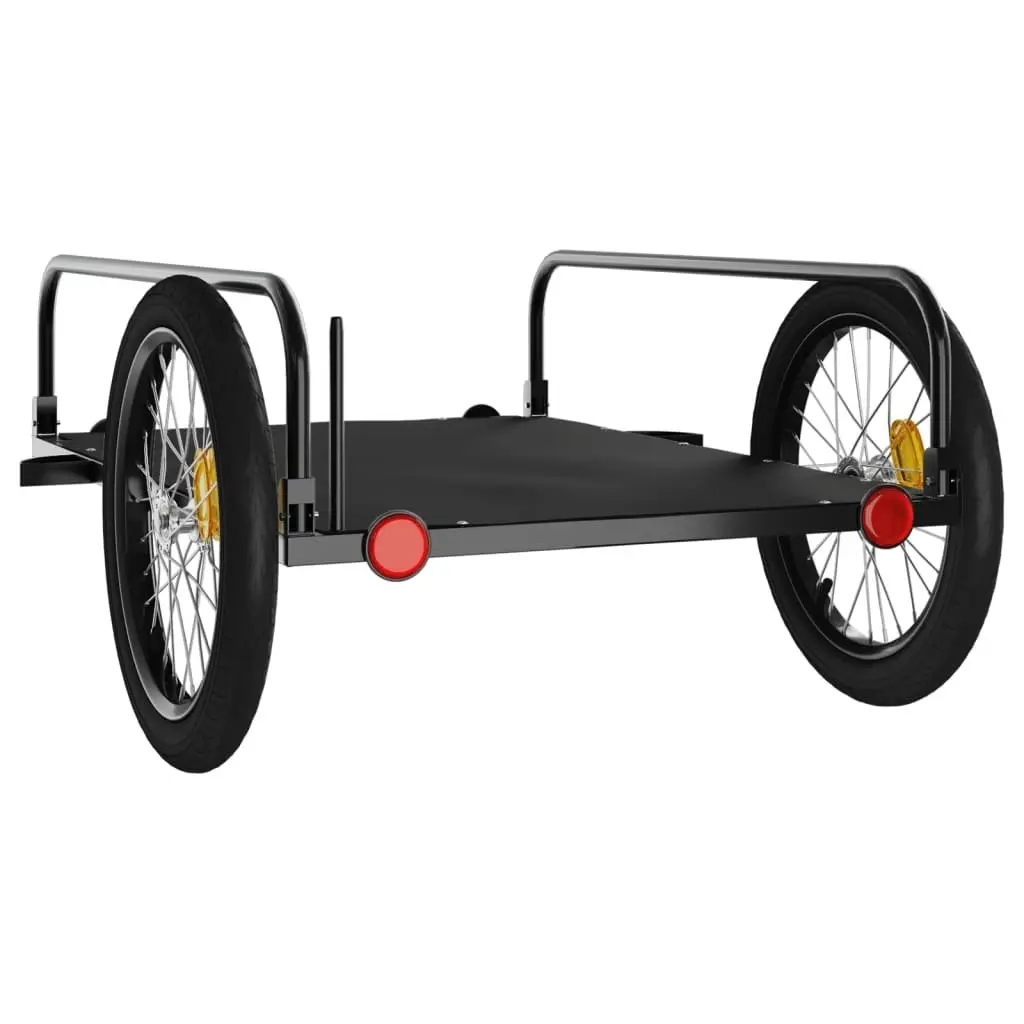 Bike Trailer Cargo Cart Heavy Duty Iron Black 135x70x37cm
