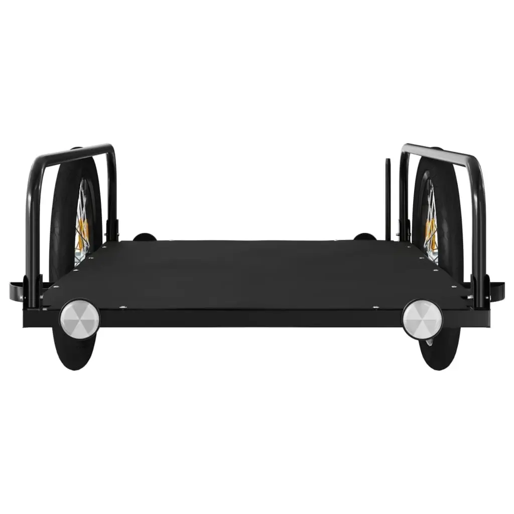 Bike Trailer Cargo Cart Heavy Duty Iron Black 135x70x37cm
