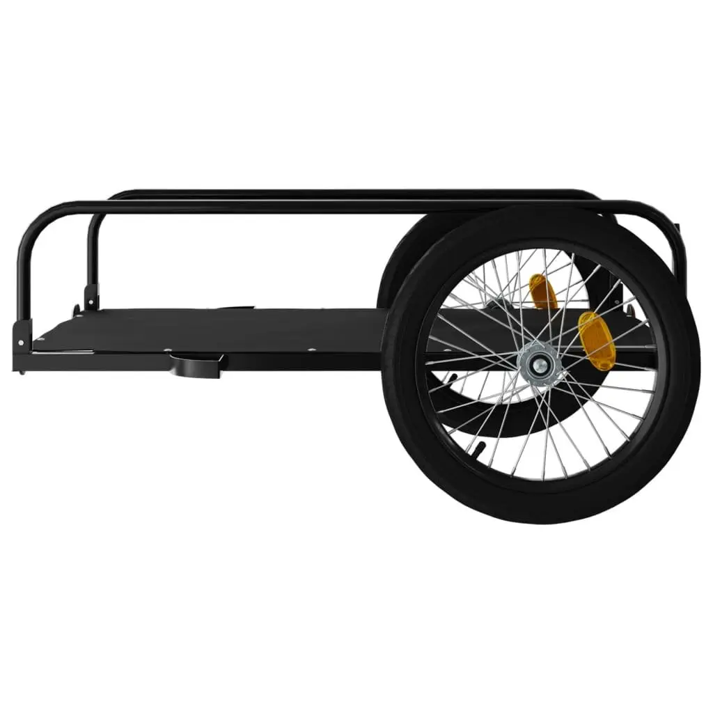 Bike Trailer Cargo Cart Heavy Duty Iron Black 135x70x37cm