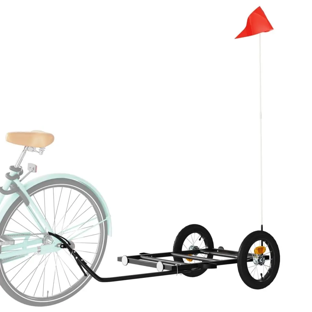 Bike Trailer Heavy Duty Cargo Cart Black Iron 122x53x28 cm