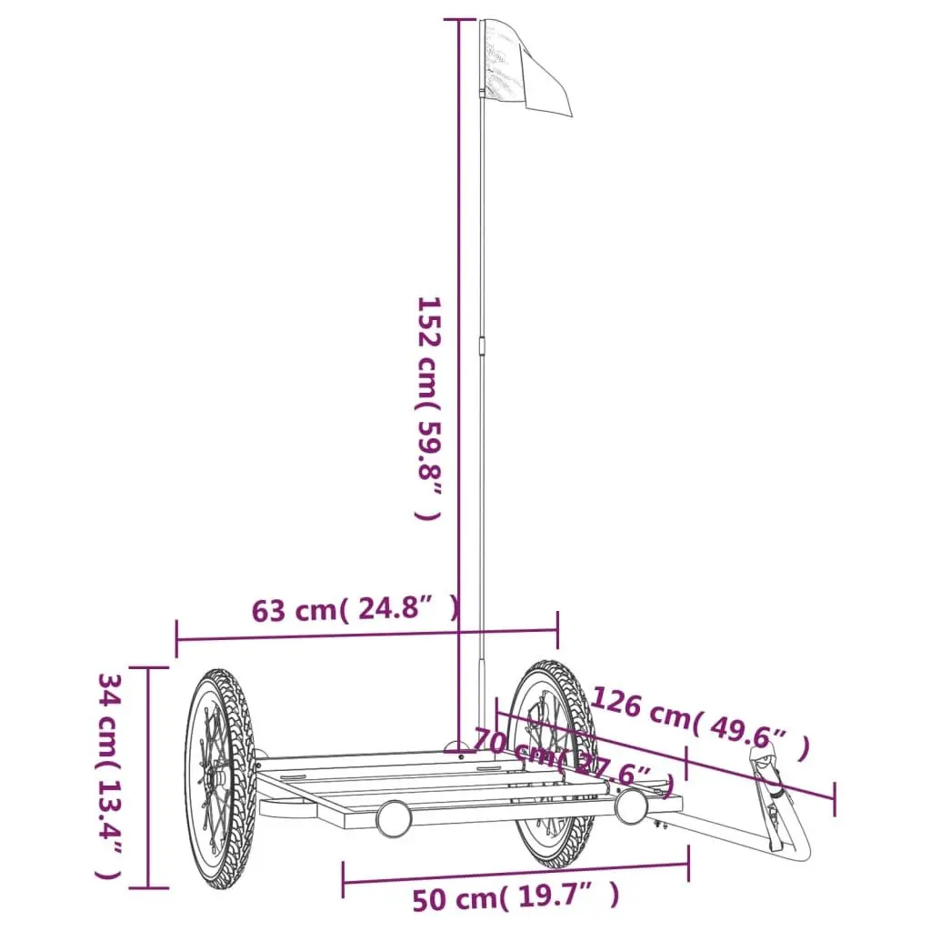 Black Iron Bike Trailer for Heavy Loads