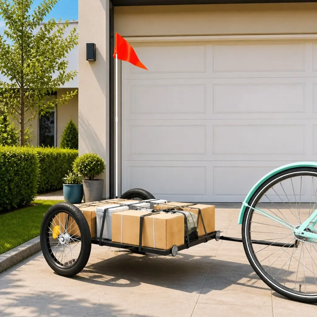 Black Bicycle Cargo Trailer for Transport
