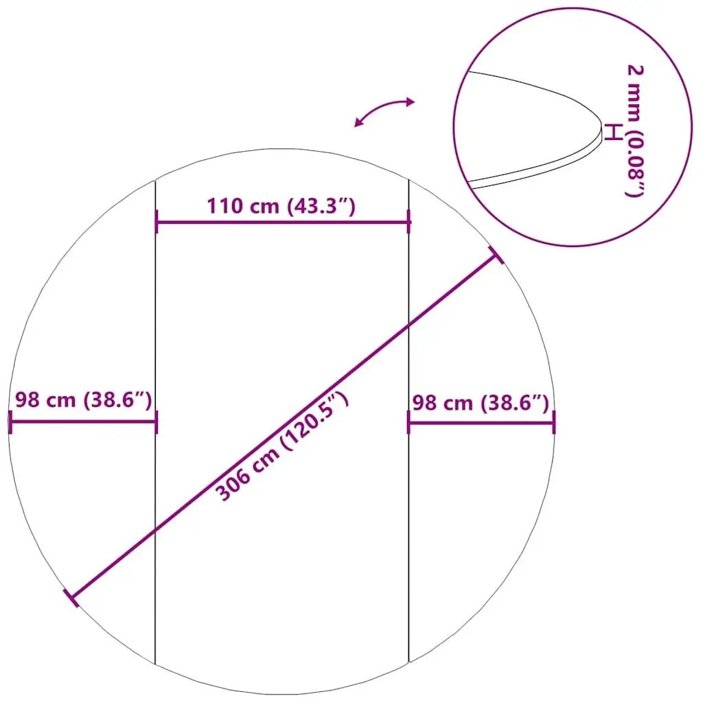 Pool Ground Cloth Light Grey 306cm Round Protective Geotextile Underlay Mat