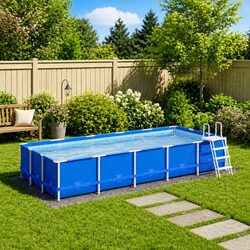 Pool Ground Cloth 550x280cm Grey Polyester Geotextile Liner Protector