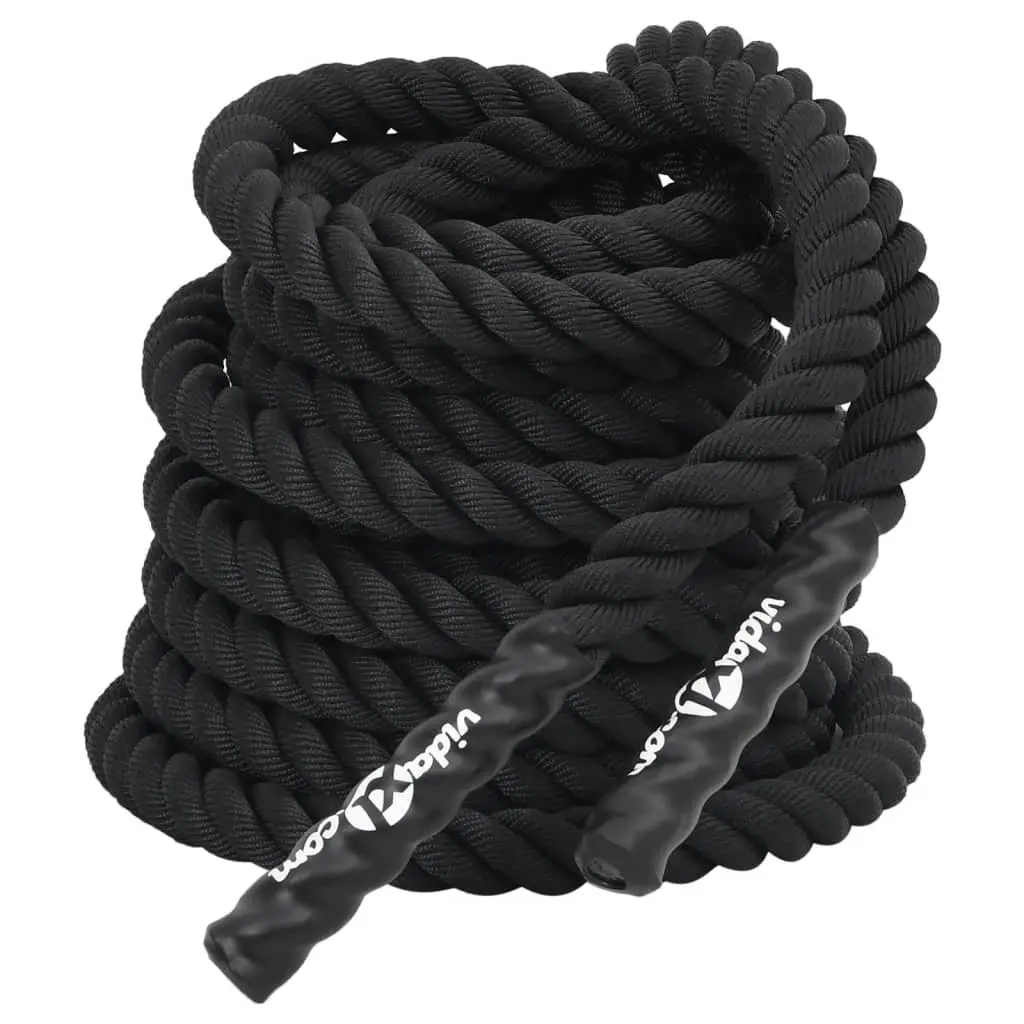 15m Battle Rope for Strength and Cardio Training Durable Polyester Fiber with Rubber Grip for Fitness Gym Workout