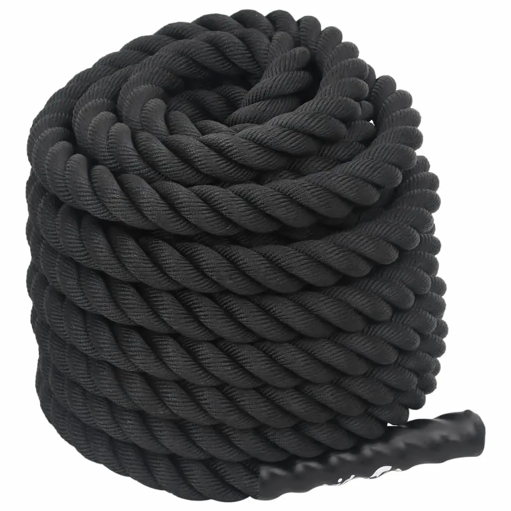 15m Battle Rope for Strength and Cardio Training Durable Polyester Fiber with Rubber Grip for Fitness Gym Workout