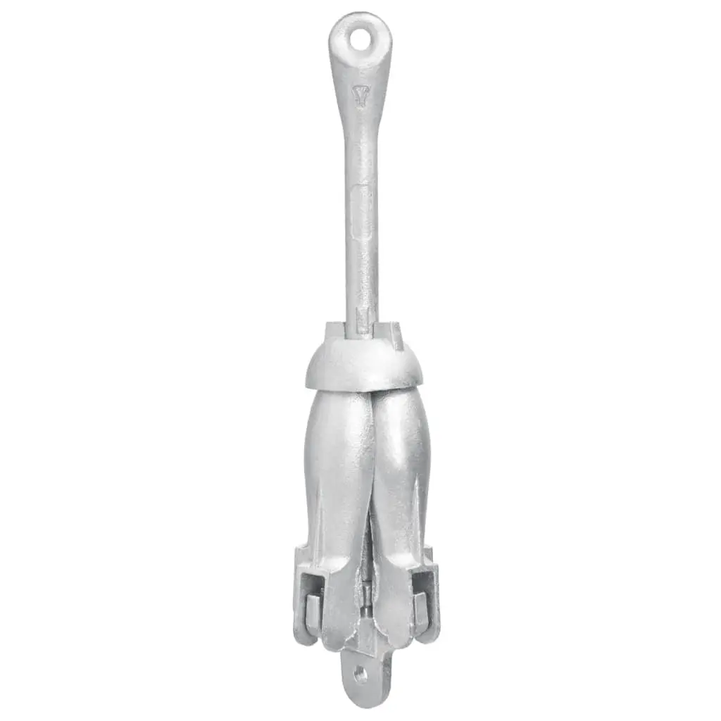 Folding Anchor 4kg Silver Cast Iron 4-Claw Boat Docking Watercraft Grapnel