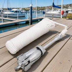Reliable 6 kg Folding Anchor with Rope – Silver