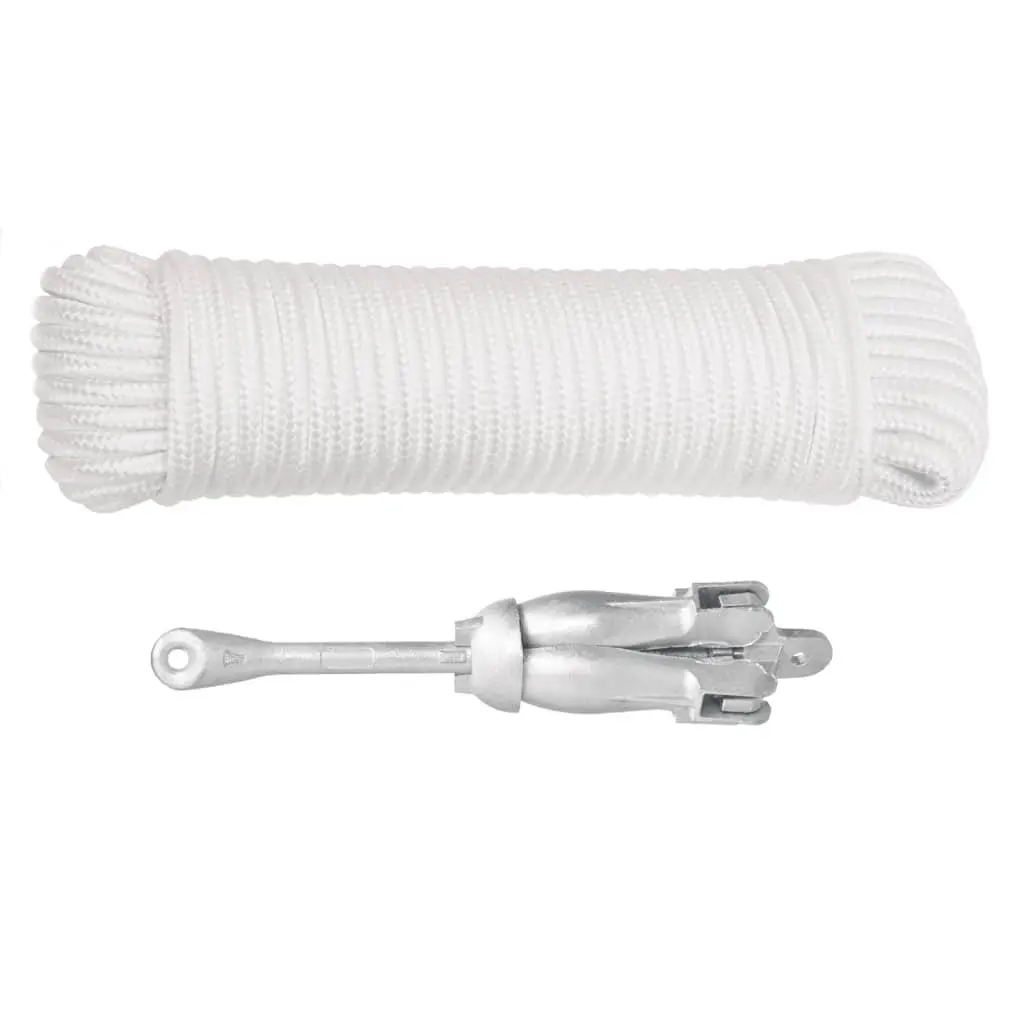 4-Claw Folding Anchor 1.5kg Silver for Kayak Dinghy Boat