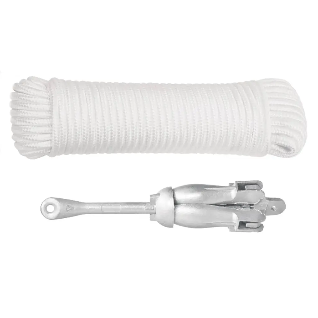 4-Claw Folding Anchor 2.5 kg Silver for Boats Kayaks Dinghies