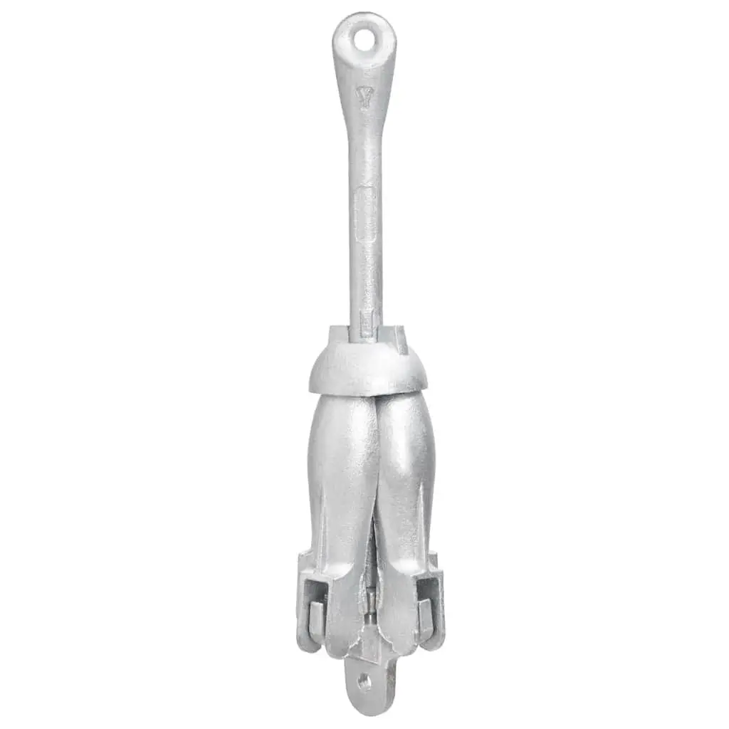 Folding Anchor 4-Claw Grapnel Watercraft Silver Portable Compact