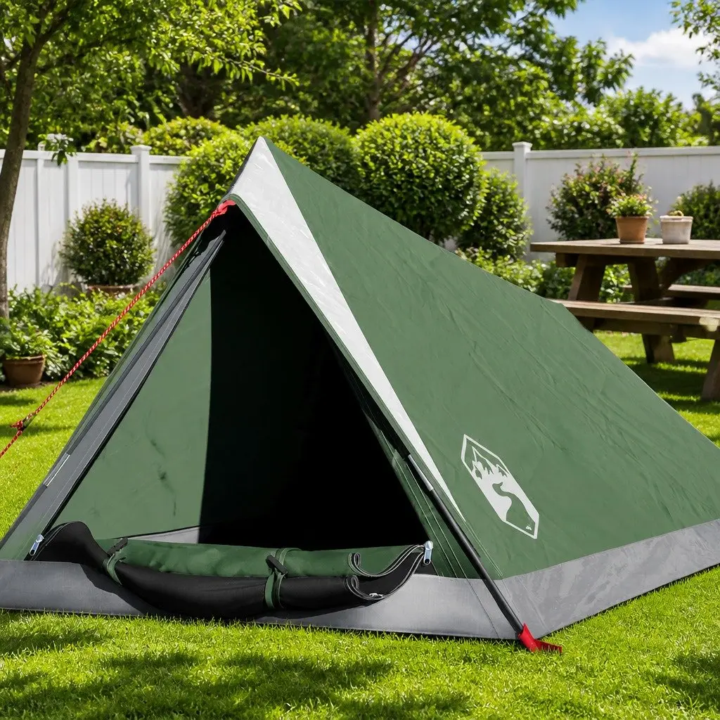 2 Person Camping Tent Waterproof Green Mosquito Protection Easy Setup Portable