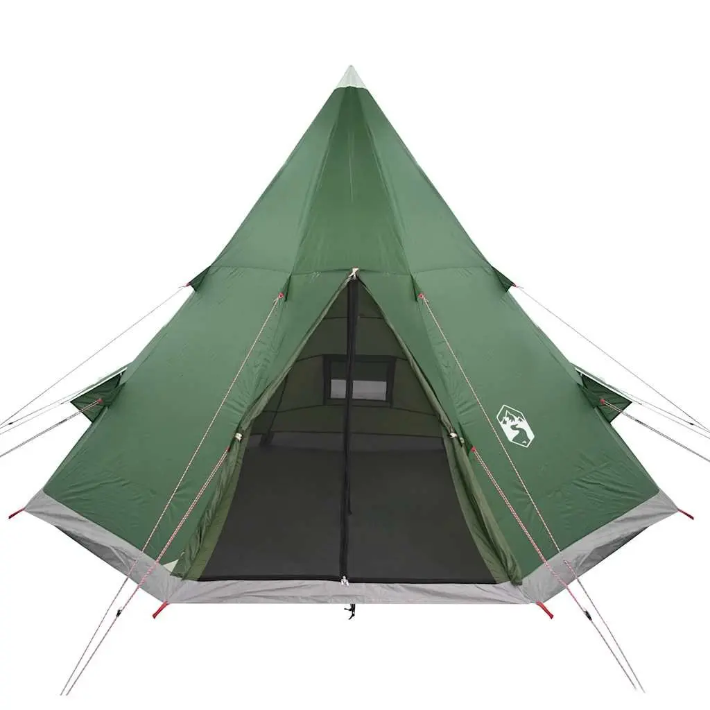 Camping Tent 4-Person Waterproof Tipi Outdoor Shelter Green Portable