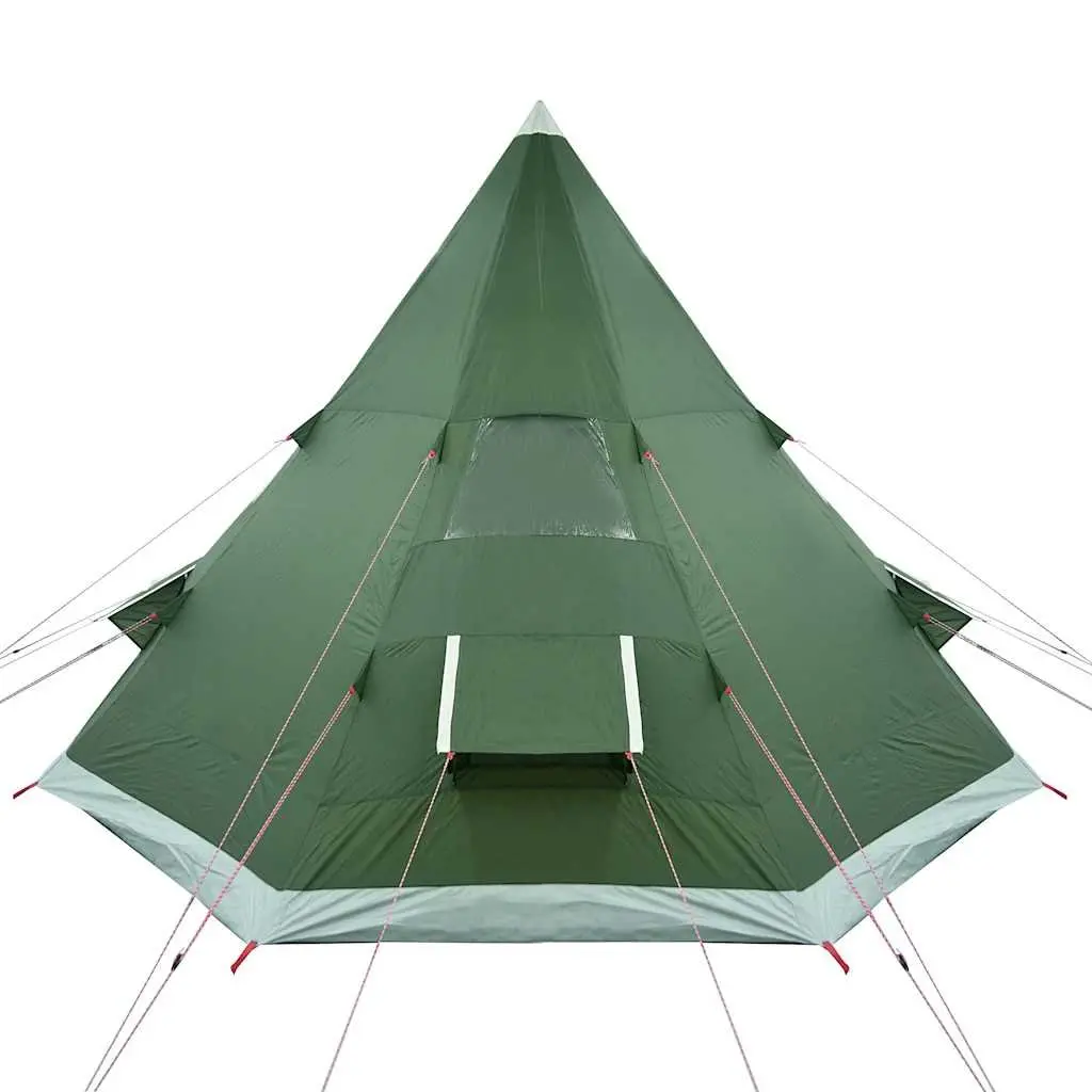Camping Tent 4-Person Waterproof Tipi Outdoor Shelter Green Portable