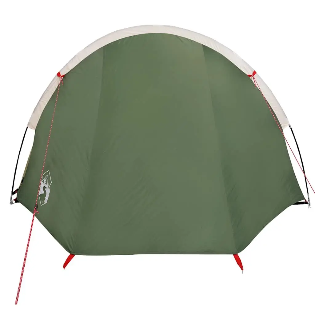 4-Person Tunnel Camping Tent Green Waterproof Mosquito Net Fibreglass Poles