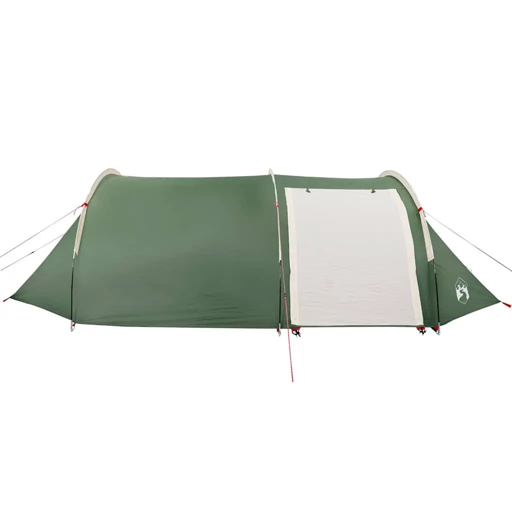 4-Person Tunnel Camping Tent Green Waterproof Mosquito Net Fibreglass Poles