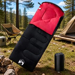 Reliable Sleeping Bag for Outdoor Use - Red Design