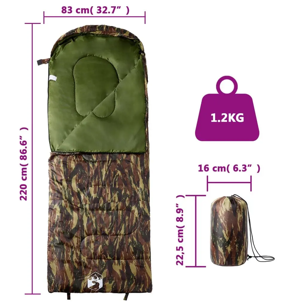 Sleeping Bag Adults Camping Hiking 3-4 Seasons Green Water-Resistant Portable