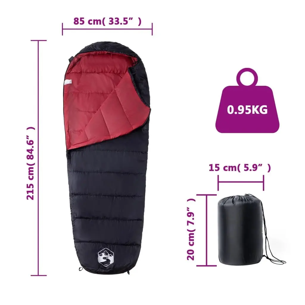 Mummy Sleeping Bag for Camping Hiking Outdoor Travel 3 Season Red