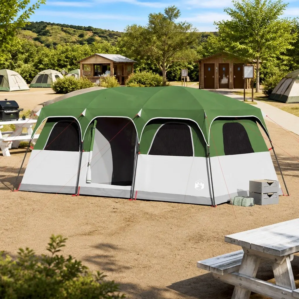 Camping Tent 10-Person Waterproof Green Cabin with Rainfly Mosquito Mesh