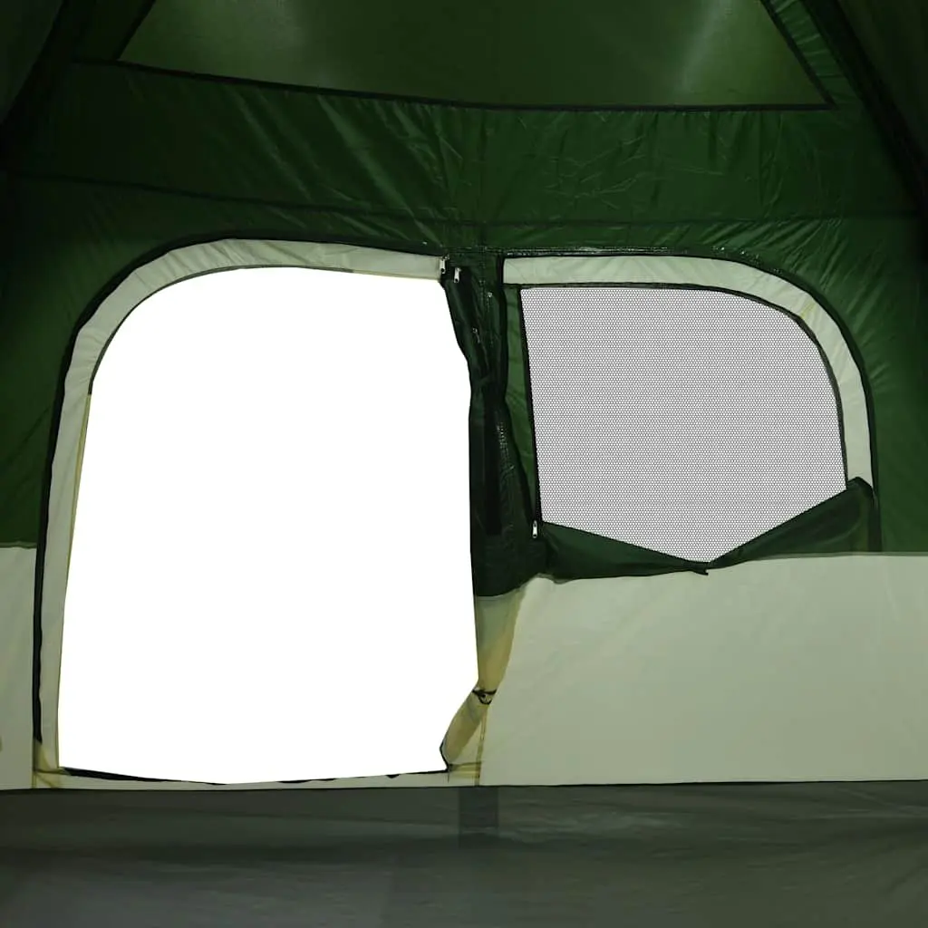 Camping Tent 6-Person Waterproof Green Cabin with Detachable Rainfly and Mosquito Protection