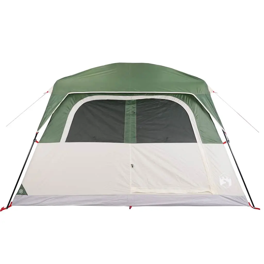 Camping Tent 6-Person Waterproof Green Cabin with Detachable Rainfly and Mosquito Protection