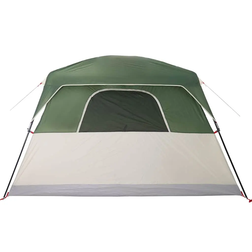 Camping Tent 6-Person Waterproof Green Cabin with Detachable Rainfly and Mosquito Protection