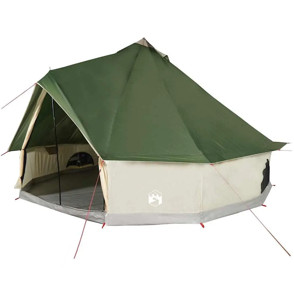 10 Person Tipi Tent Green Waterproof Camping Shelter
