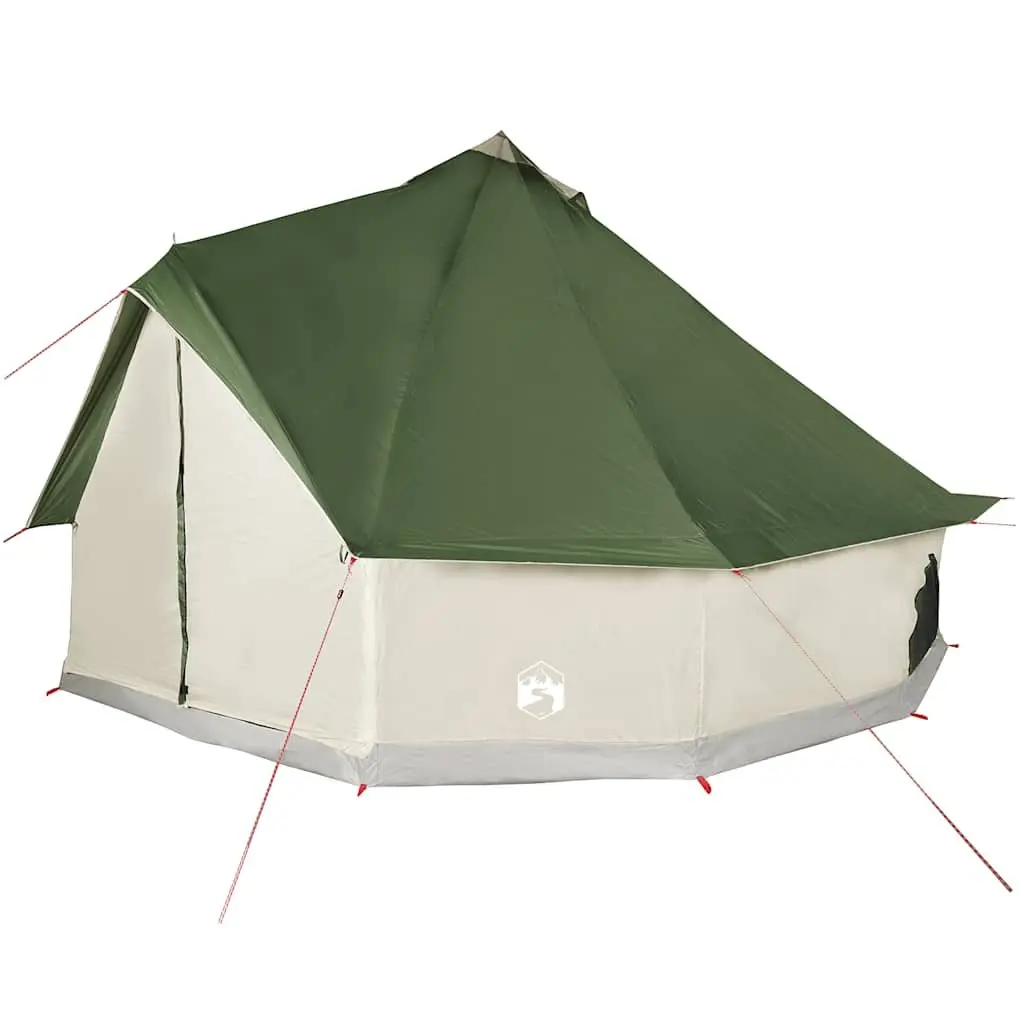 10 Person Tipi Tent Green Waterproof Camping Shelter