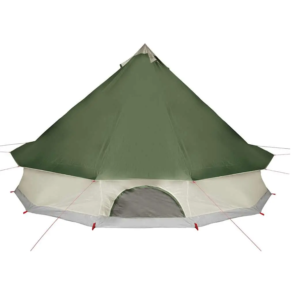 10 Person Tipi Tent Green Waterproof Camping Shelter
