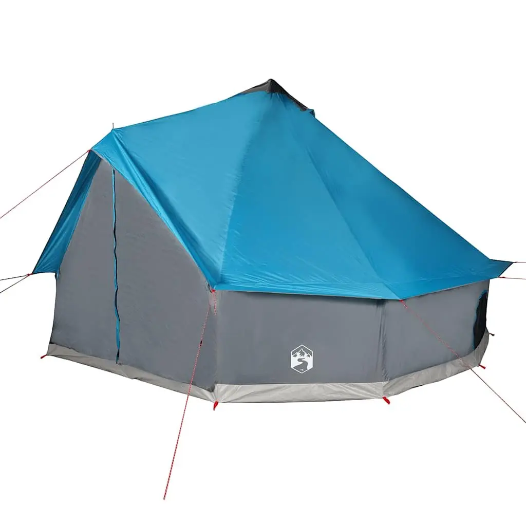 Camping Tent 10 Person Tipi Waterproof Blue Outdoor Adventure