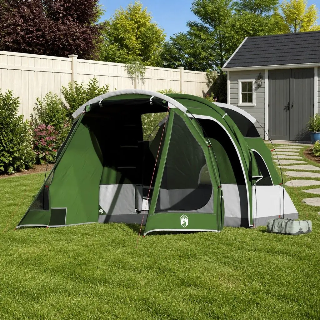 Camping Tent Tunnel 4-Person Waterproof Green Fibreglass Easy Setup
