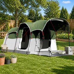 8-Person Waterproof Tunnel Tent with Essential Features