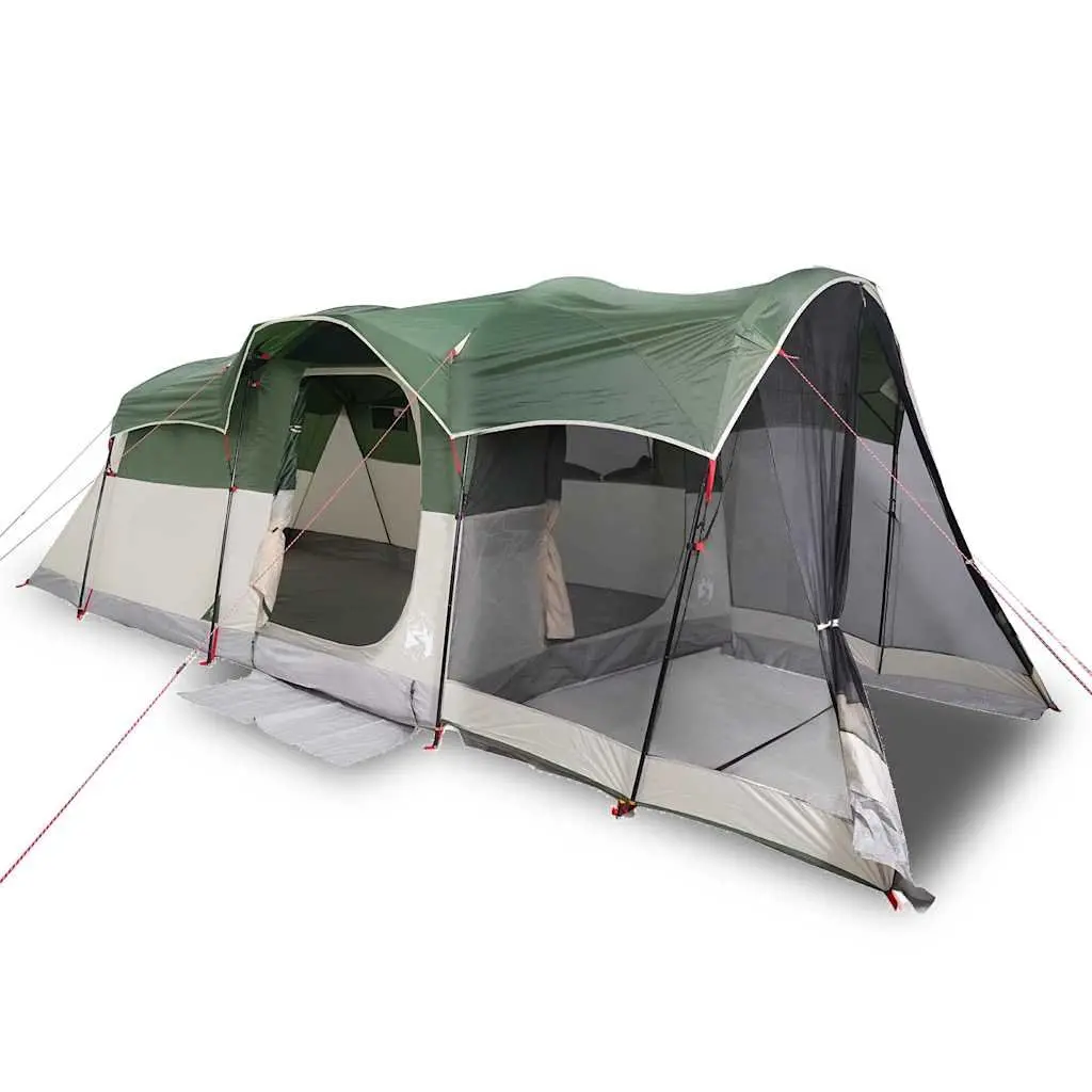 Tunnel Tent 8-Person Waterproof Green Camping Hiking Shelter