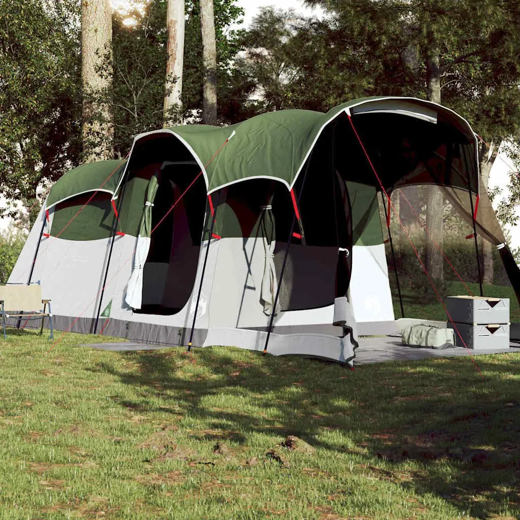 Tunnel Tent 8-Person Waterproof Green Camping Hiking Shelter