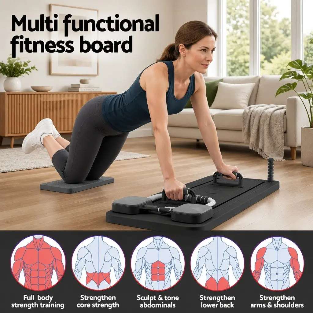 Pilates Board Foldable Reformer Multi Functional Exercise Trainer Full Body