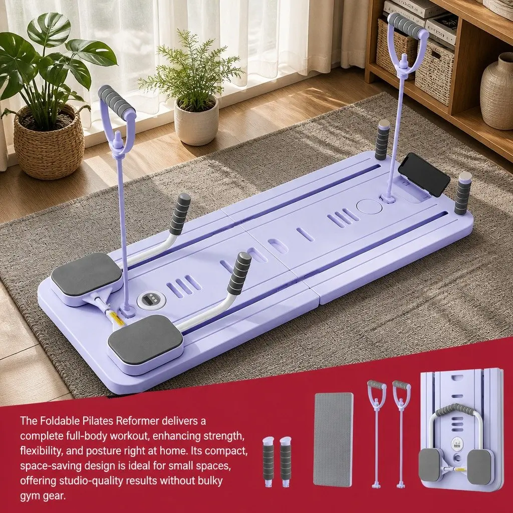 Foldable Pilates Reformer for Effective Workouts