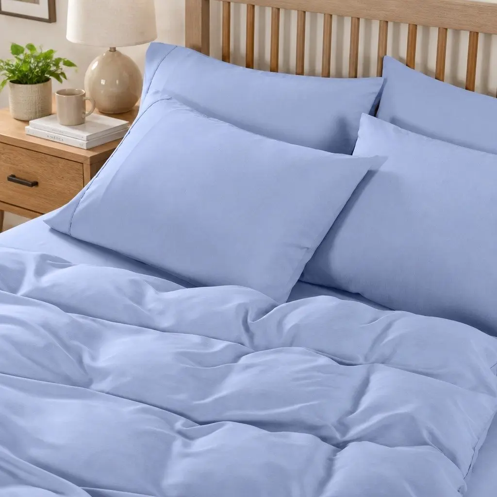 Bedding Combo Set 2000TC Cooling King Fitted Sheet Quilt Cover 6 Piece Bamboo Microfibre