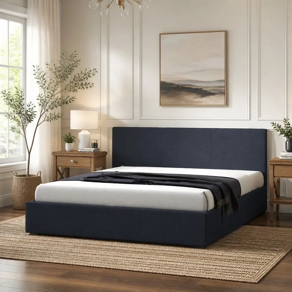 Gas Lift Bed Frame with Headboard King Single Storage Platform Modern Bedroom