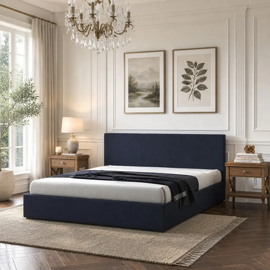 Gas Lift Bed Frame with Headboard King Single Storage Platform Modern Bedroom