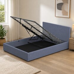 Warm and Functional Single Gas Lift Bed Frame with Headboard