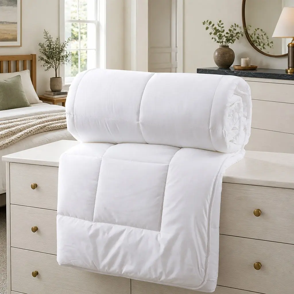 Queen Quilt Lightweight 210x210cm Eco-Silk Microfibre 260GSM Soft Breathable